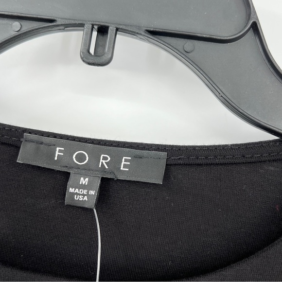 Fore Womens Cut-Out Scoop Neck Cropped Top in Black Size Medium NWT(flaws) - Picture 9 of 10